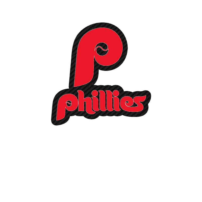 Philadelphia Phillies - P With Phillies - Carbon Fiber Vinyl Sticker - Custom Size