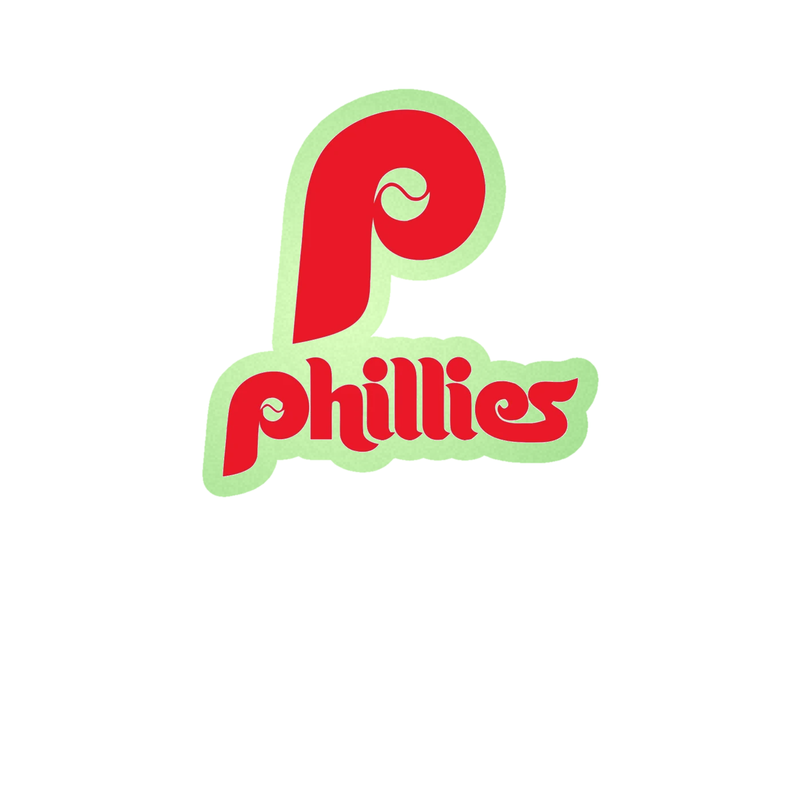 Philadelphia Phillies - P With Phillies - Glow in the Dark Vinyl Sticker - Custom Size