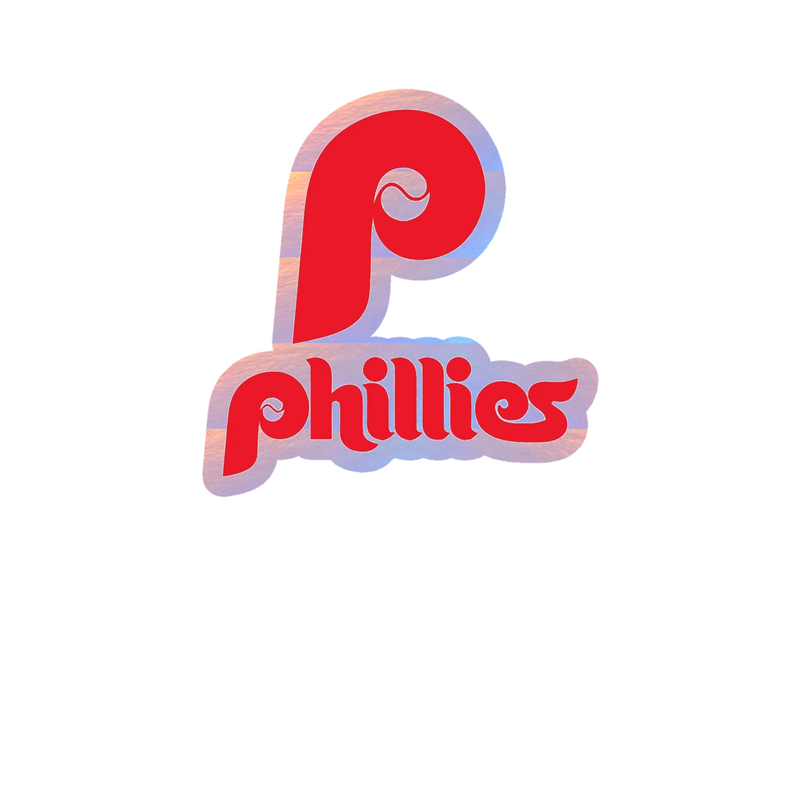 Philadelphia Phillies - P With Phillies - Holographic Vinyl Sticker - Custom Size