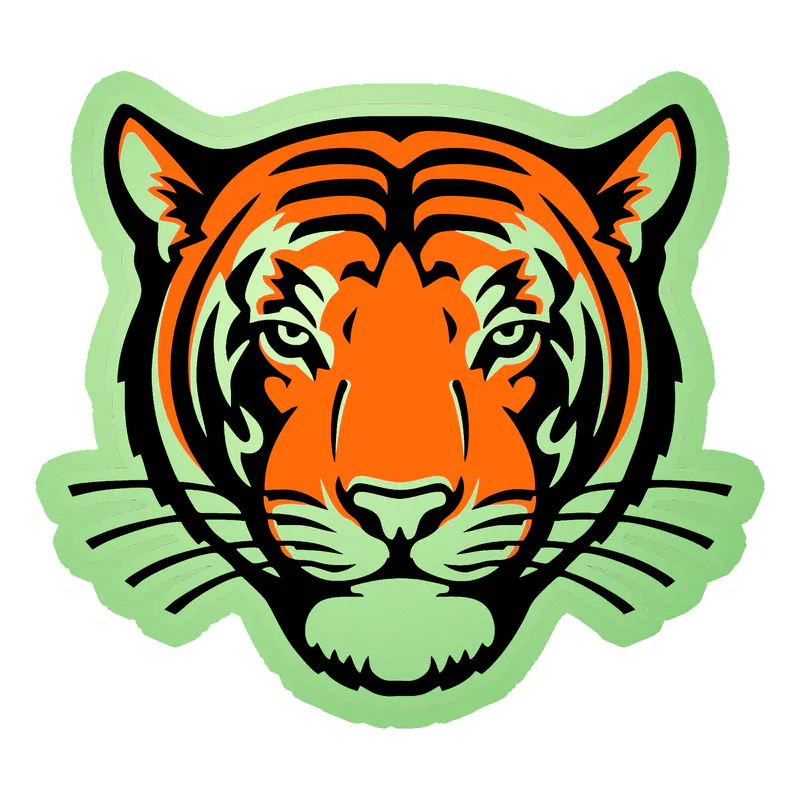 Princeton Tigers - Tiger Head - Glow in the Dark Vinyl Decal - Custom Size