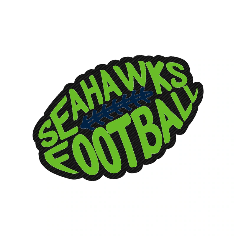 Seattle Seahawks Football Carbon Fiber Vinyl Sticker - Custom Size