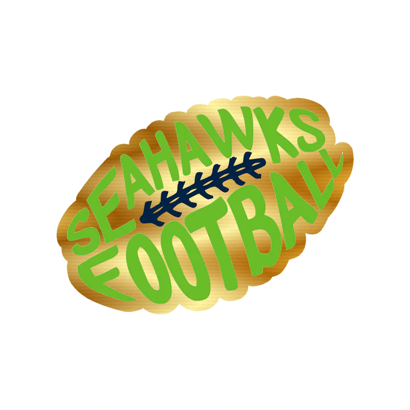 Seattle Seahawks Football Gold Chrome Vinyl Sticker - Custom Size