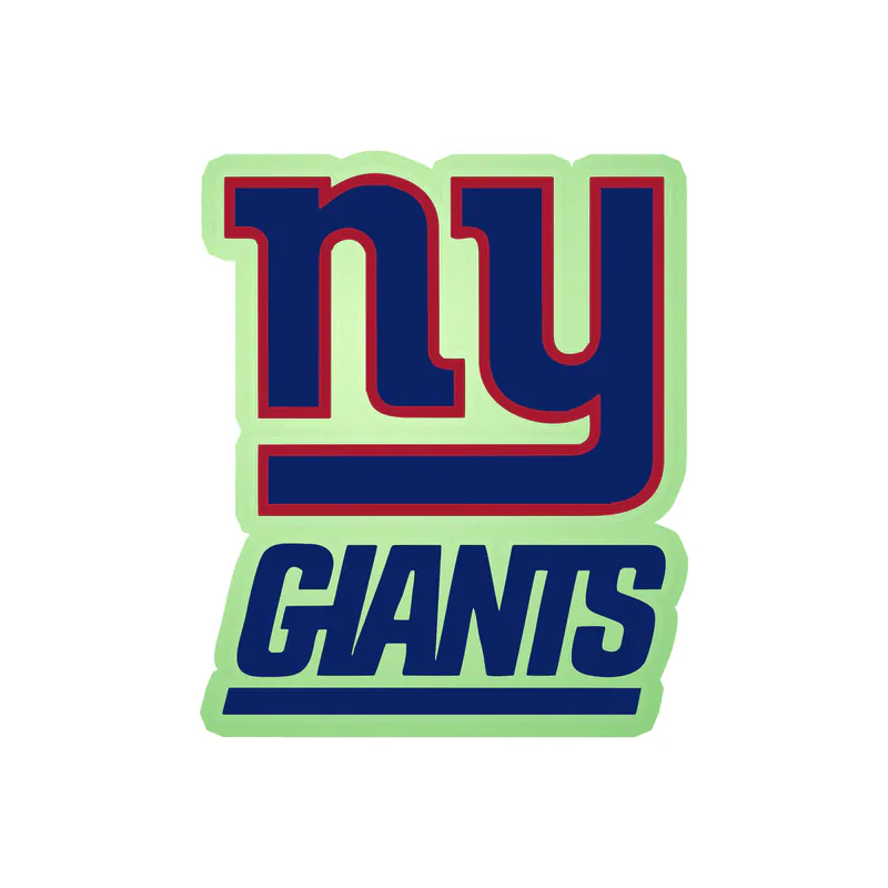 New York Giants - NY With Giants Underneath - Glow in the Dark Vinyl Sticker - Custom Size