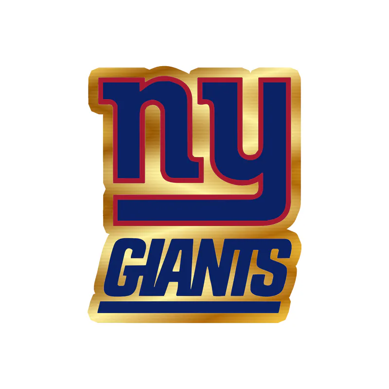 New York Giants - NY With Giants Underneath - Gold Chrome Vinyl Sticker - Custom Size