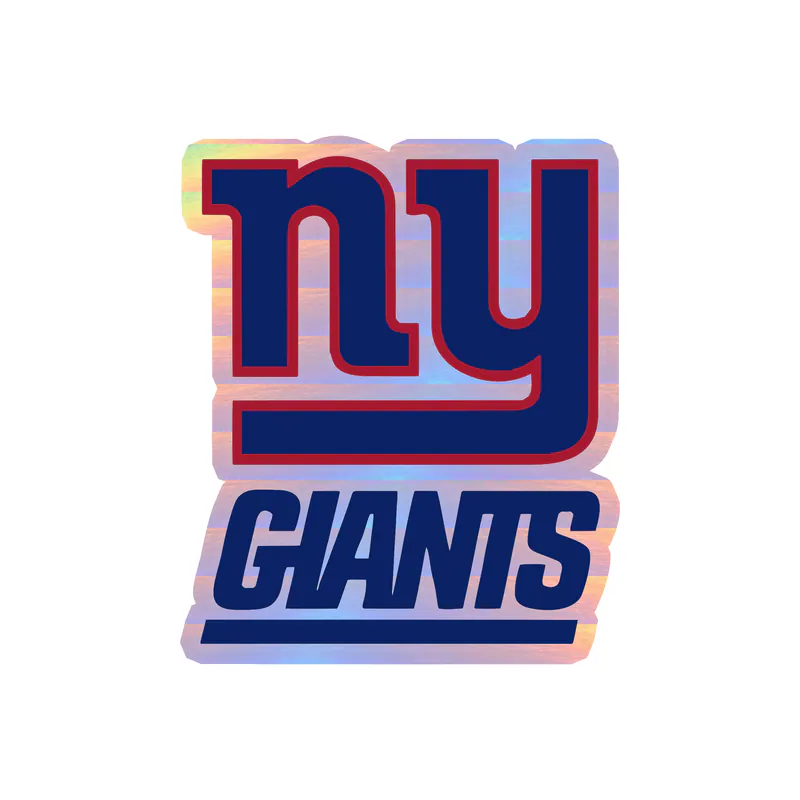 New York Giants - NY With Giants Underneath - Holographic Vinyl Sticker - Custom Size