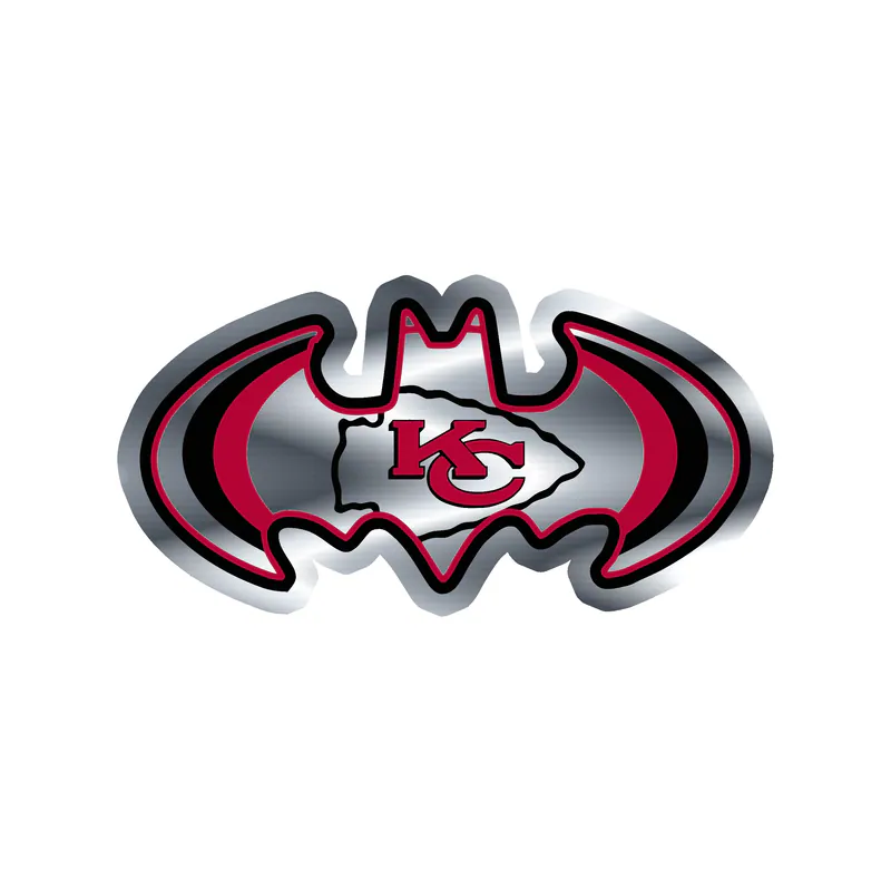 Kansas City Chiefs - Batman - Silver Chrome Vinyl Sticker – Custom Size