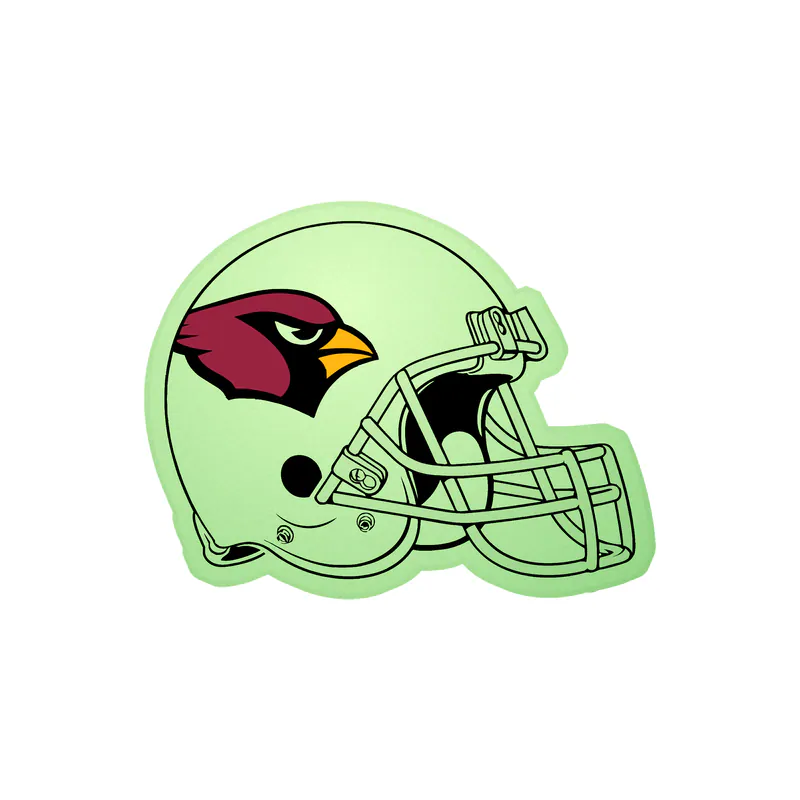 Arizona Cardinals - Helmet - Glow in the Dark Vinyl Sticker - Custom Size
