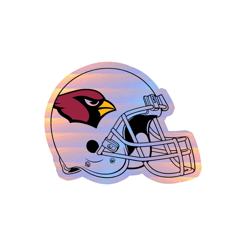 Arizona Cardinals - Helmet - Holographic Vinyl Sticker - Custom Size