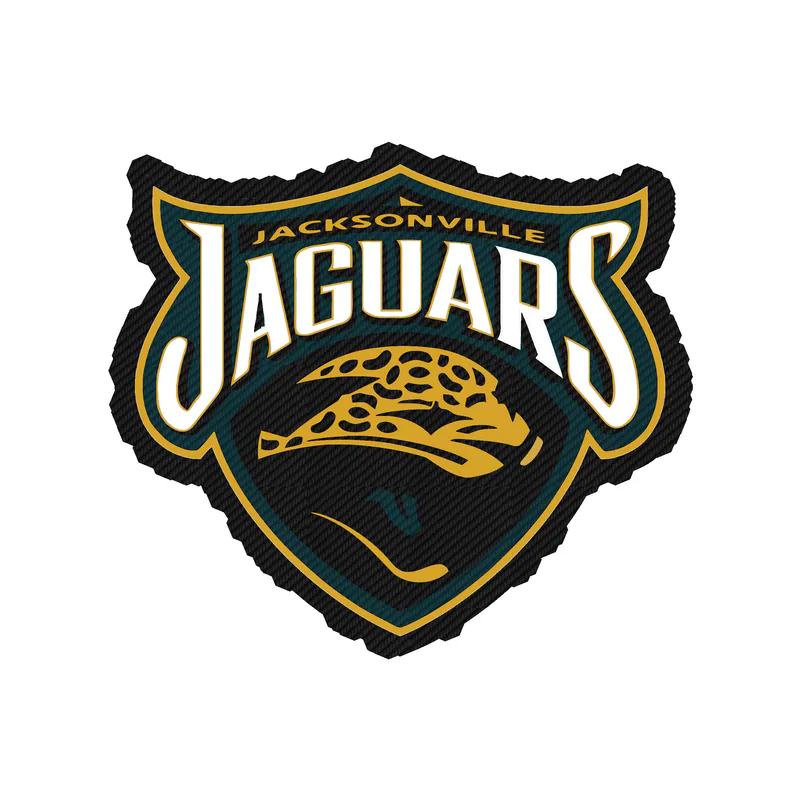 Jacksonville Jaguars - Shield With Jaguar head - Carbon Fiber Vinyl Sticker - Custom Size