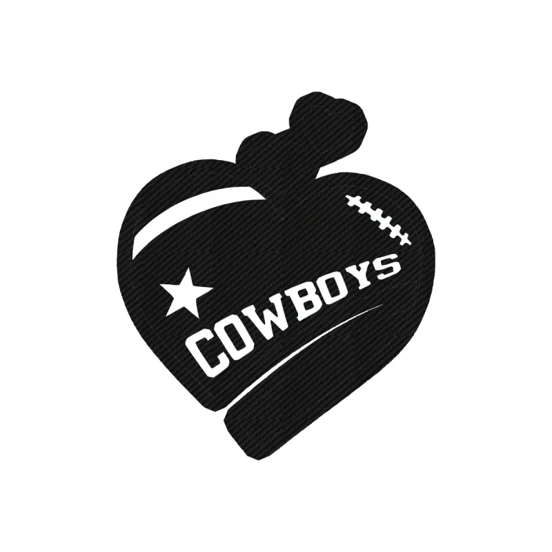 Dallas Cowboys - Heart - Image 1 - Carbon Fiber Vinyl Sticker - Custom Size