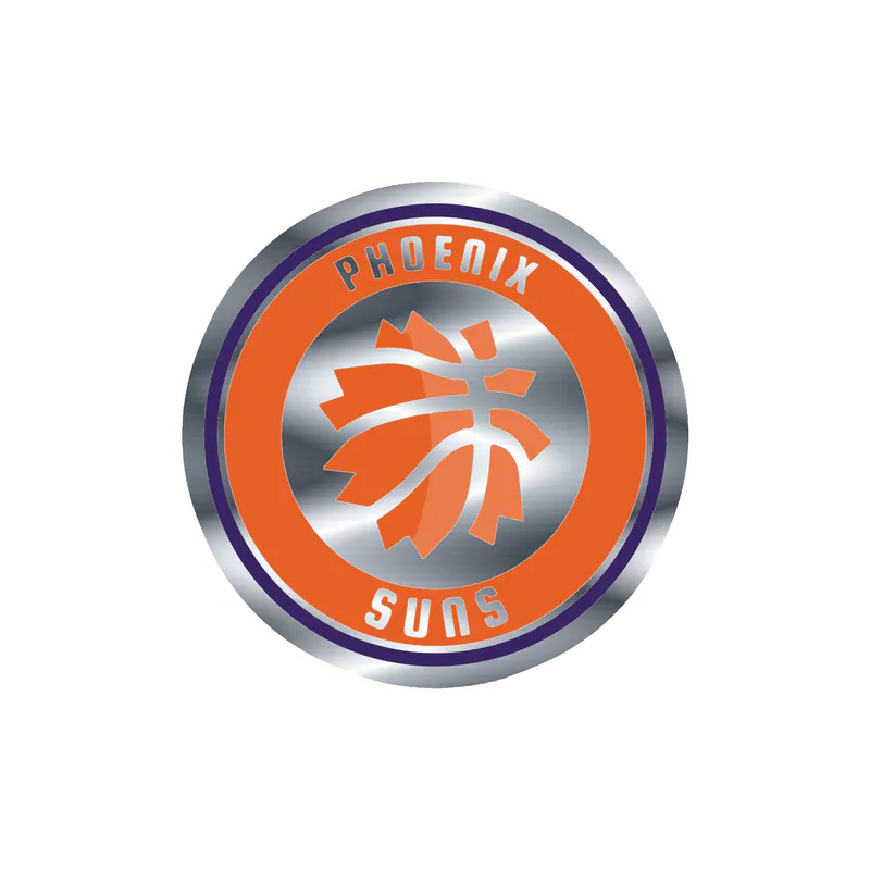Phoenix Suns - Orange Circle - Silver Chrome Vinyl Sticker - Custom Size