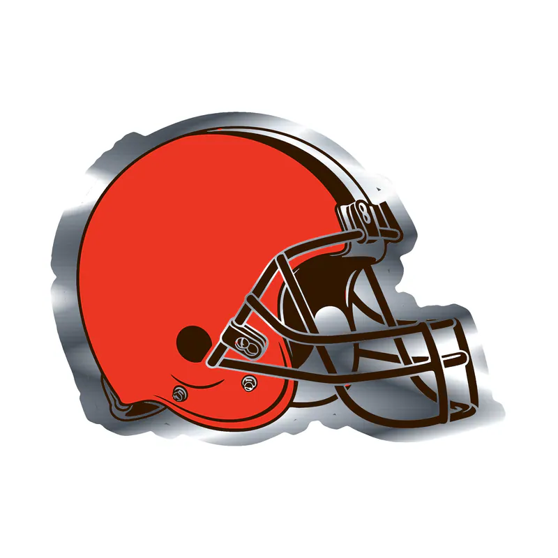Cleveland Browns - Helmet - Silver Chrome Vinyl Sticker - Custom Size