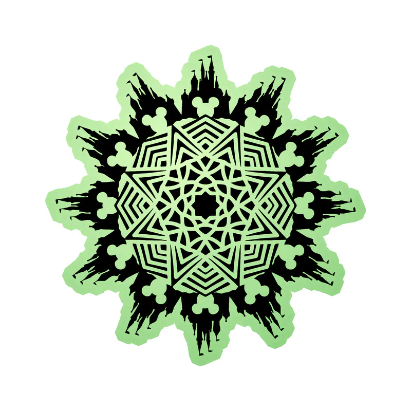 Mickey Medallion Glow in the Dark Vinyl Sticker - Custom Size