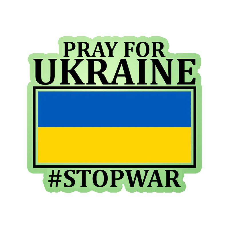 Ukraine Glow in the Dark Vinyl Decal - custom size