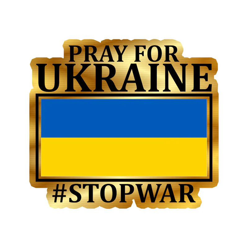 Ukraine Gold Chrome Vinyl Decal - custom size
