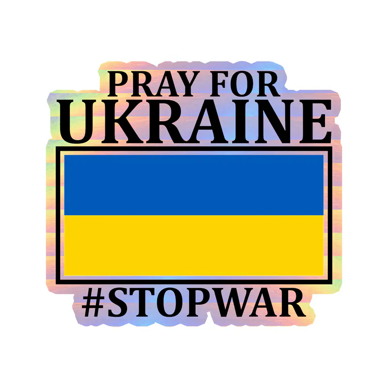 Ukraine Holographic Vinyl Decal - custom size