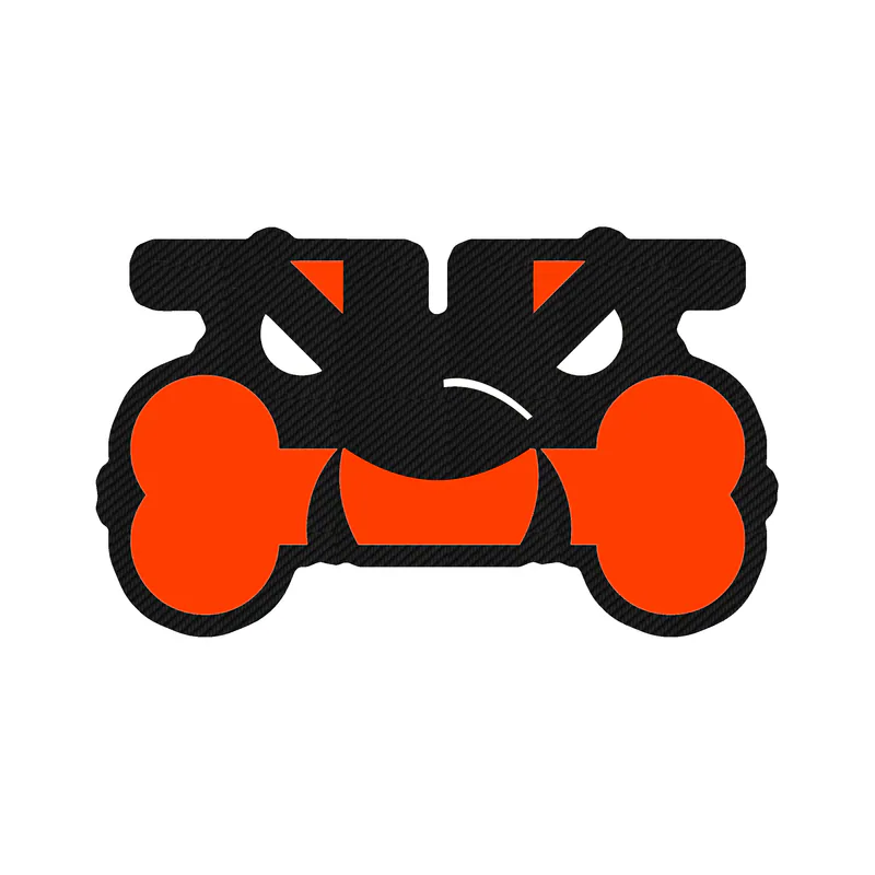 Cleveland Browns - Dog with Bone - Carbon Fiber Vinyl Sticker - Custom Size