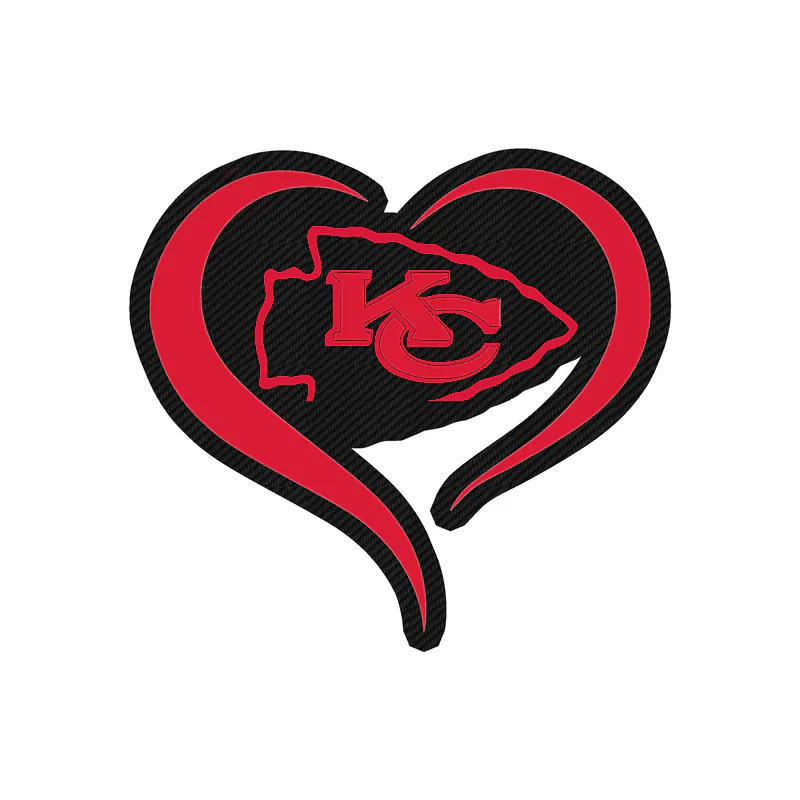 Kansas City Chiefs - Heart - Carbon Fiber Vinyl Sticker – Custom Size
