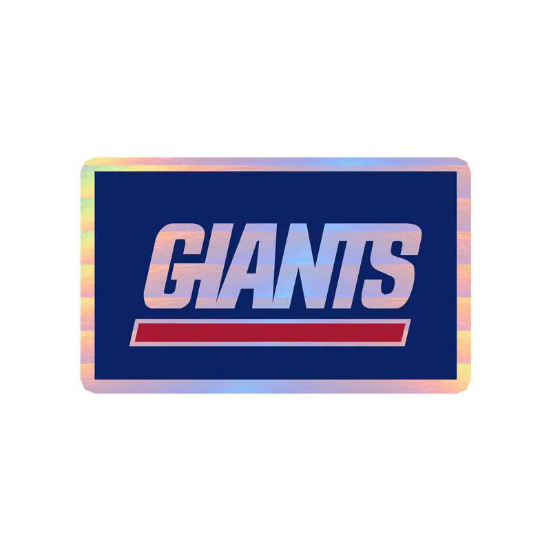 New York Giants - Rectangle Giants With Red Line - Holographic Vinyl Sticker - Custom Size