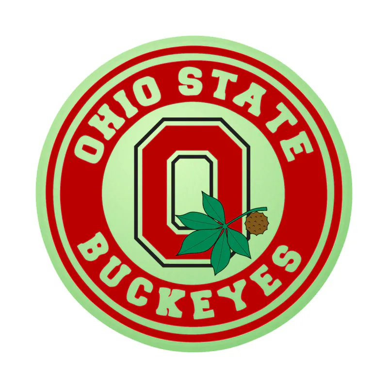 Ohio State Buckeyes - Red Circle - Glow in the Dark Vinyl Decal - Custom Size