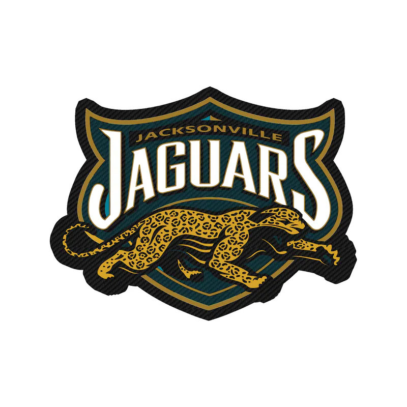 Jacksonville Jaguars - Shield With Jaguar - Carbon Fiber Vinyl Sticker - Custom Size
