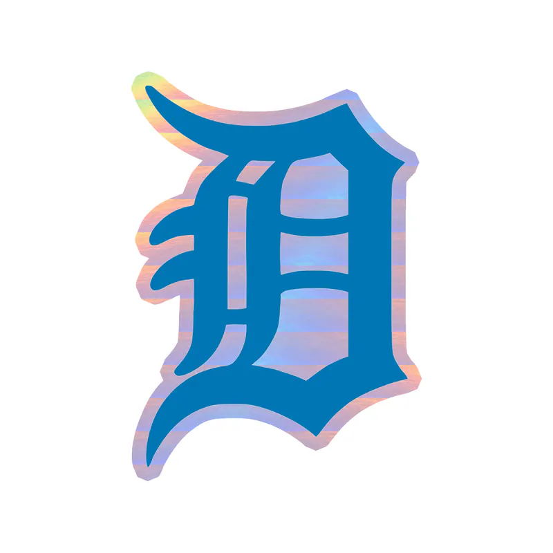 Detroit Lions - D - Holographic Vinyl Sticker - Custom Size