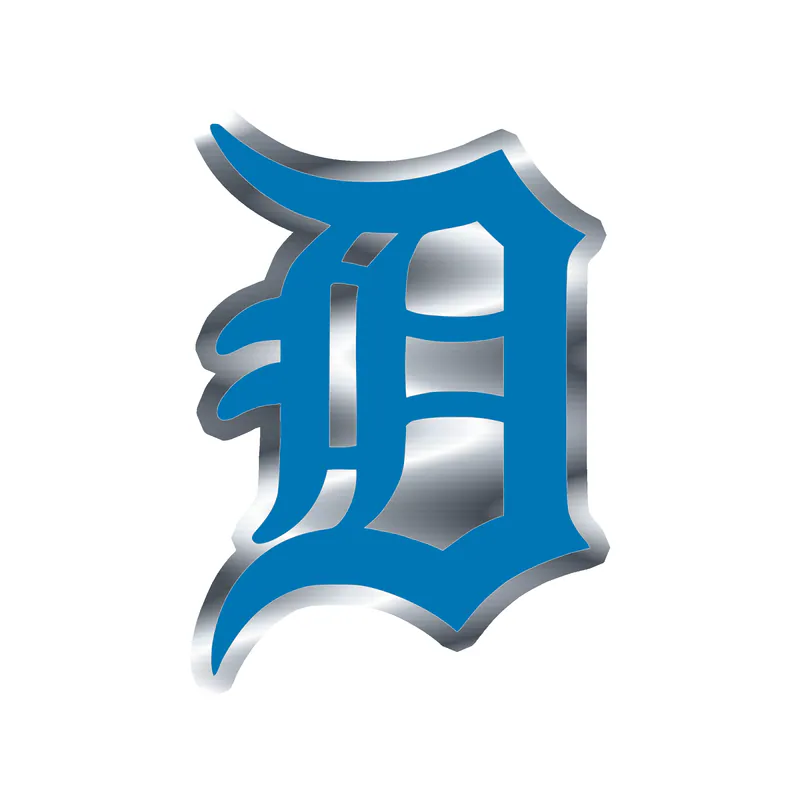Detroit Lions - D - Silver Chrome Vinyl Sticker - Custom Size