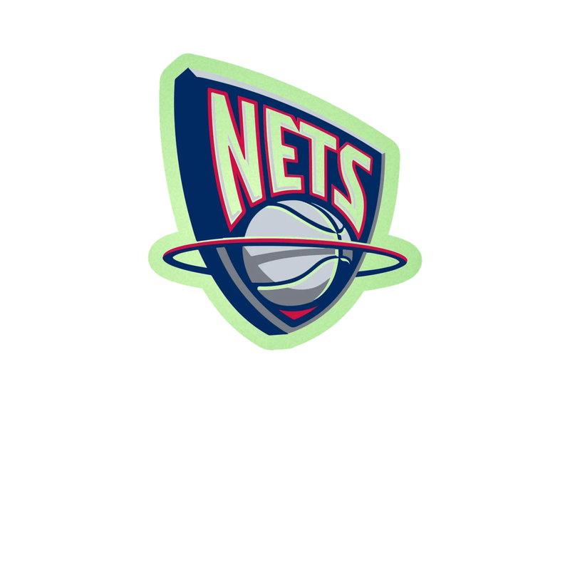 Brooklyn Nets - Basketball Hoop with Nets Image 1 - Glow in the Dark Vinyl Sticker - Custom Size