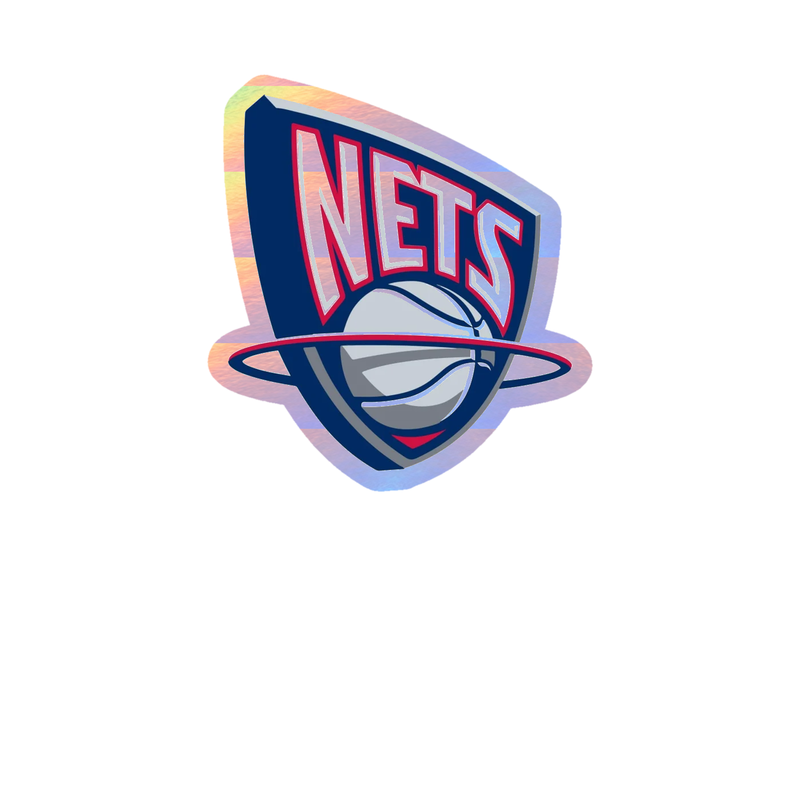 Brooklyn Nets - Basketball Hoop with Nets Image 1 - Holographic Vinyl Sticker - Custom Size