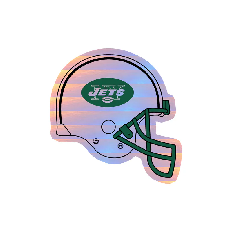 New York Jets - Helmet - Holographic Vinyl Sticker - Custom Size
