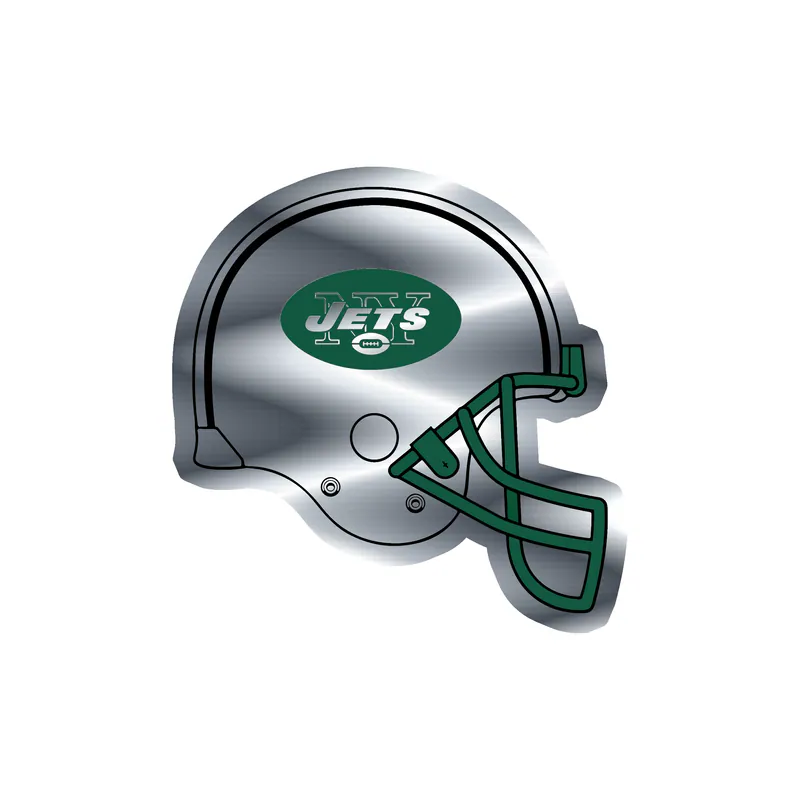 New York Jets - Helmet - Silver Chrome Vinyl Sticker - Custom Size