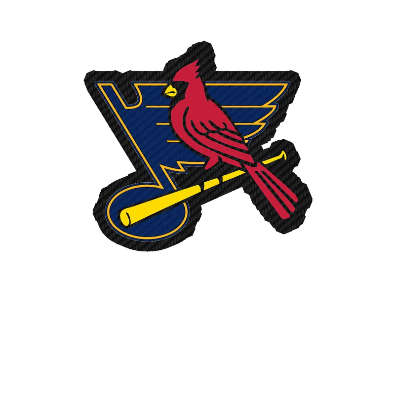 St. Louis Cardinals - Cardinals and Blues - Carbon Fiber Vinyl Sticker - Custom Size