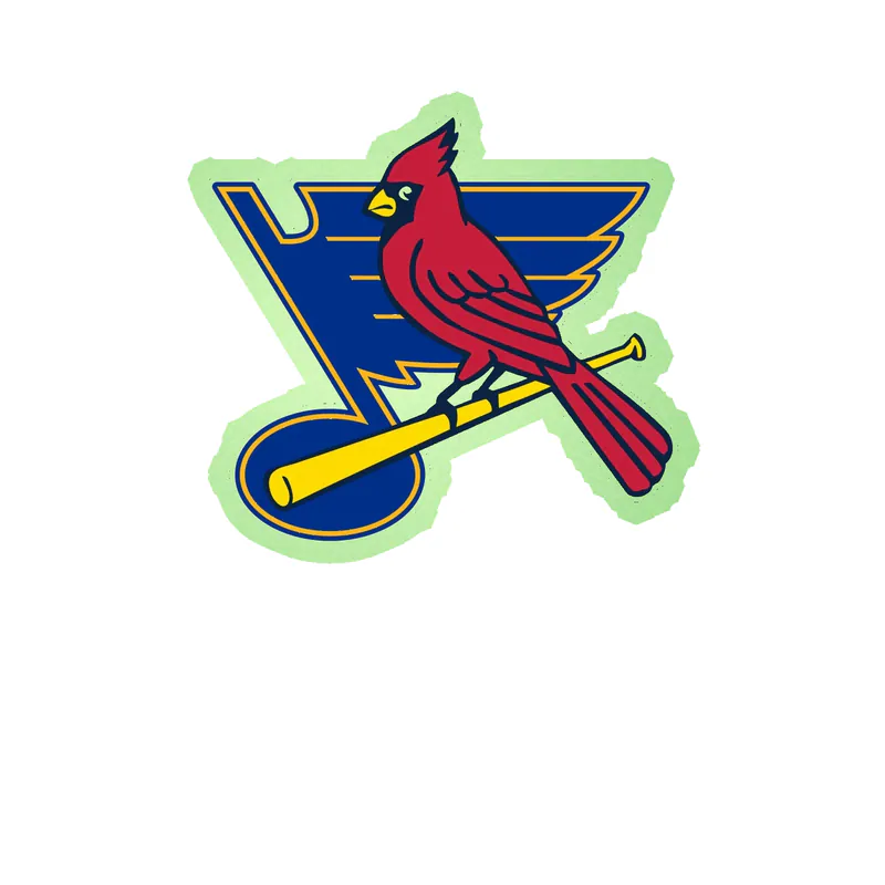 St. Louis Cardinals - Cardinals and Blues - Glow in the Dark Vinyl Sticker - Custom Size
