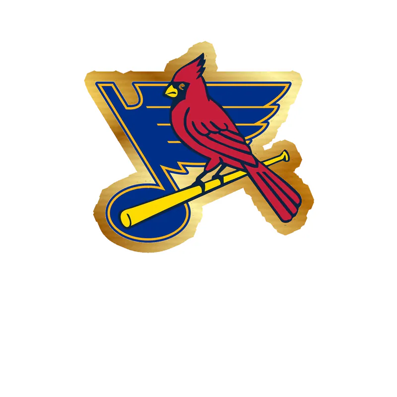 St. Louis Cardinals - Cardinals and Blues - Gold Chrome Vinyl Sticker - Custom Size