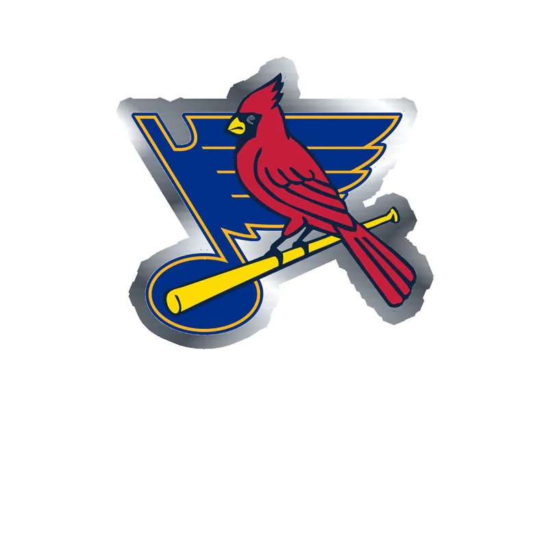 St. Louis Cardinals - Cardinals and Blues - Silver Chrome Vinyl Sticker - Custom Size