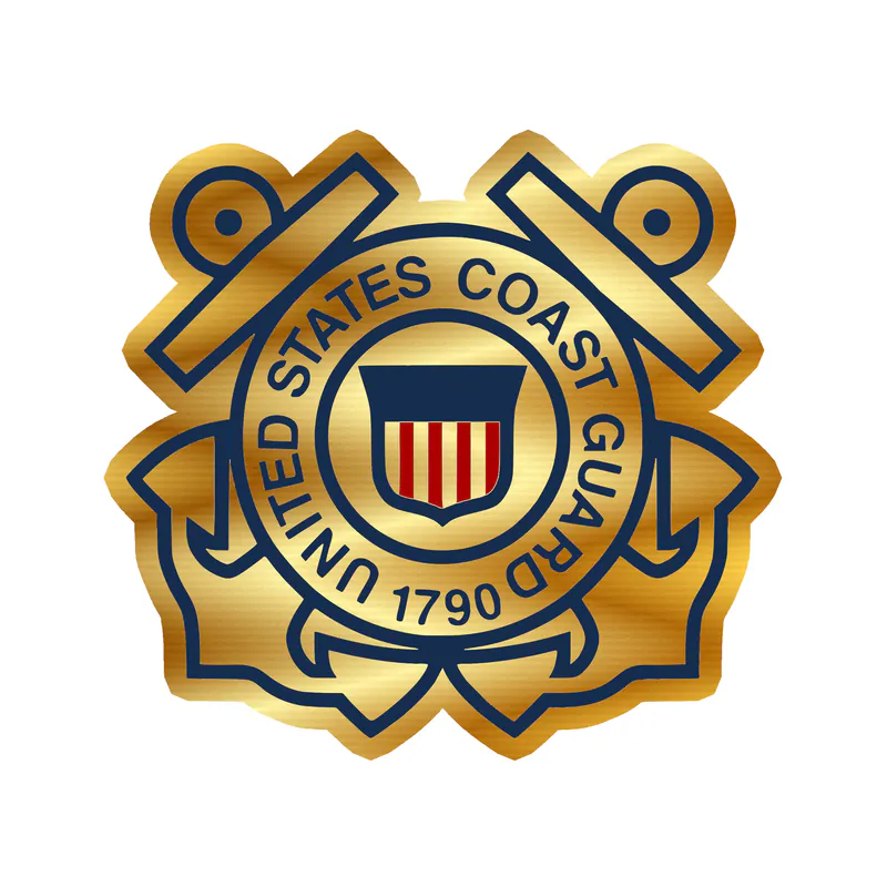 Coast Guard Gold Chrome Vinyl Decal