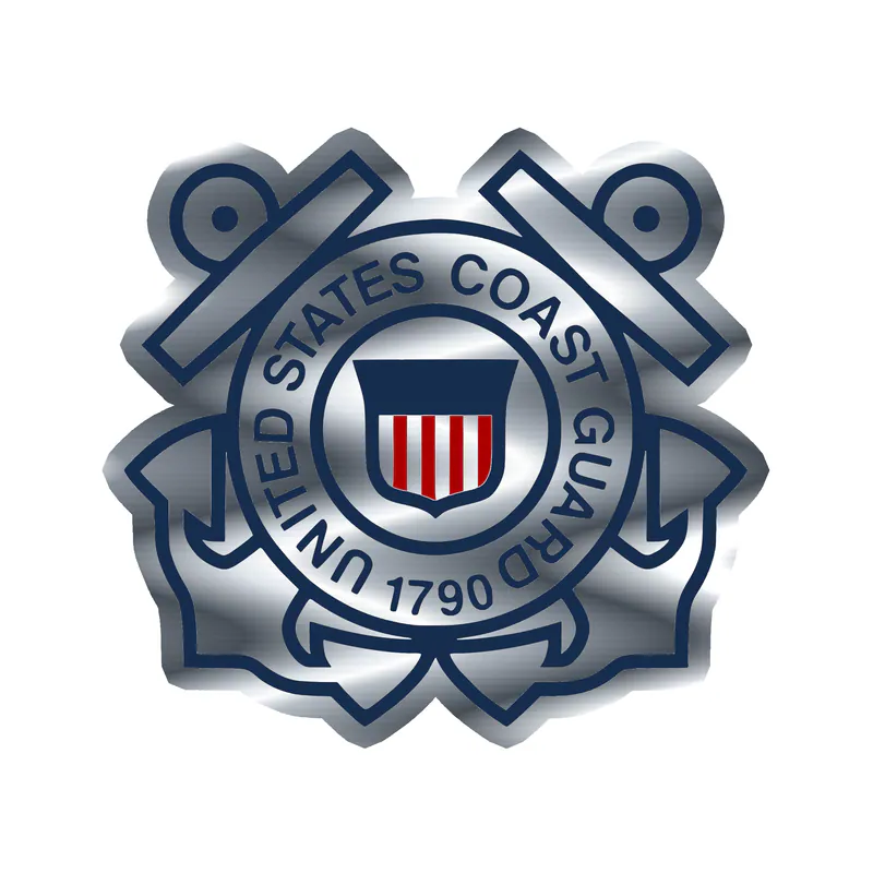 Coast Guard Silver Chrome Vinyl Decal