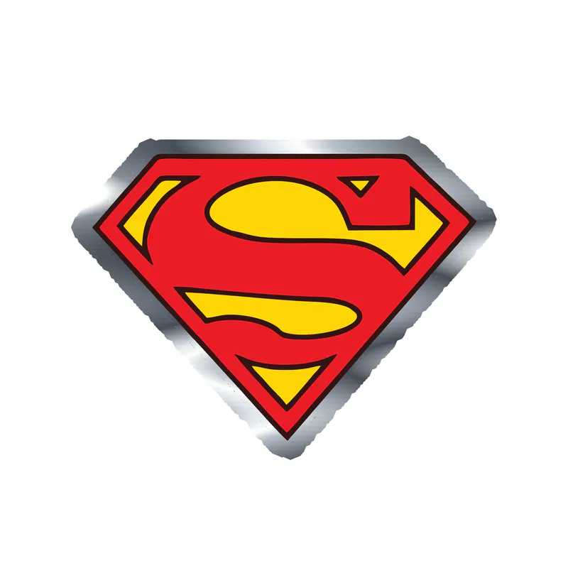 Superman - Silver Chrome Vinyl Sticker - Custom Size
