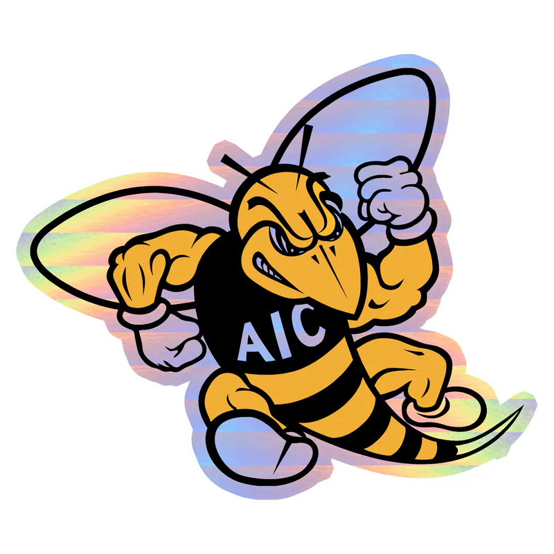 AIC Yellow Jackets Holographic Vinyl Decal - Custom Size