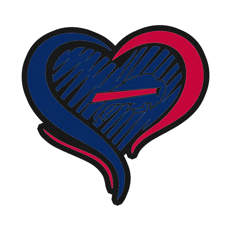 Buffalo Bills - Heart - Image 1 - Carbon Fiber Vinyl Sticker - Custom Size