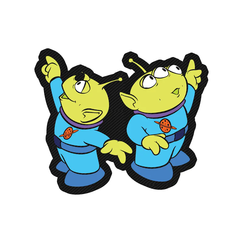 Toy Story Alien Carbon Fiber Vinyl Sticker - Custom Size