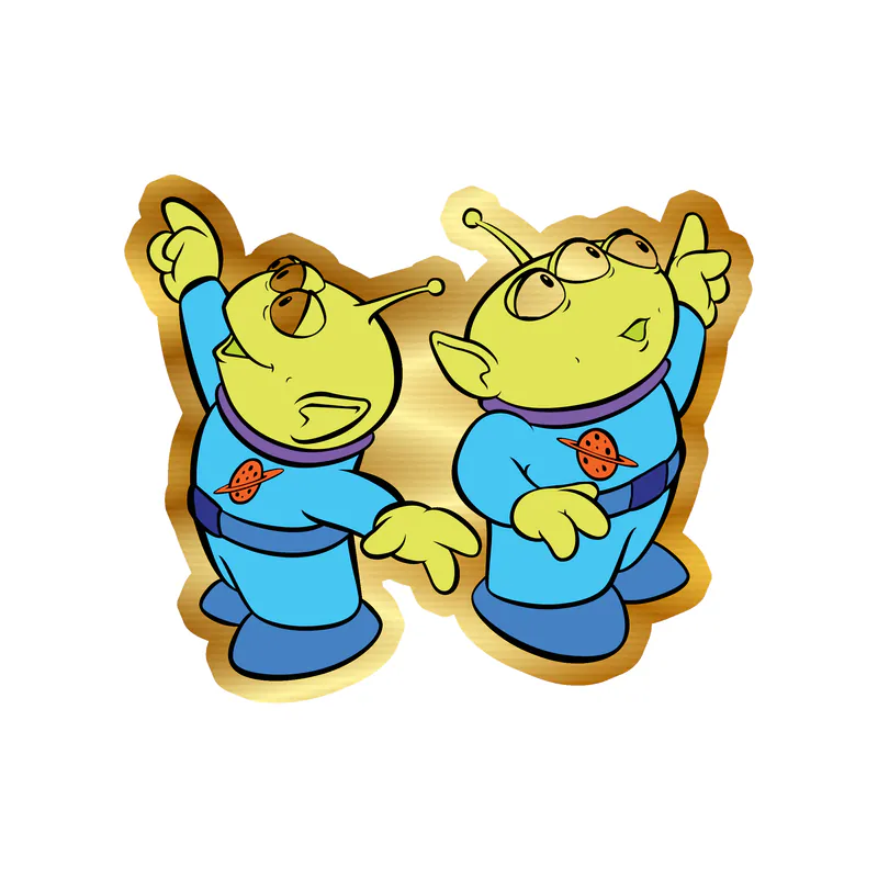 Toy Story Alien Gold Chrome Vinyl Sticker - Custom Size