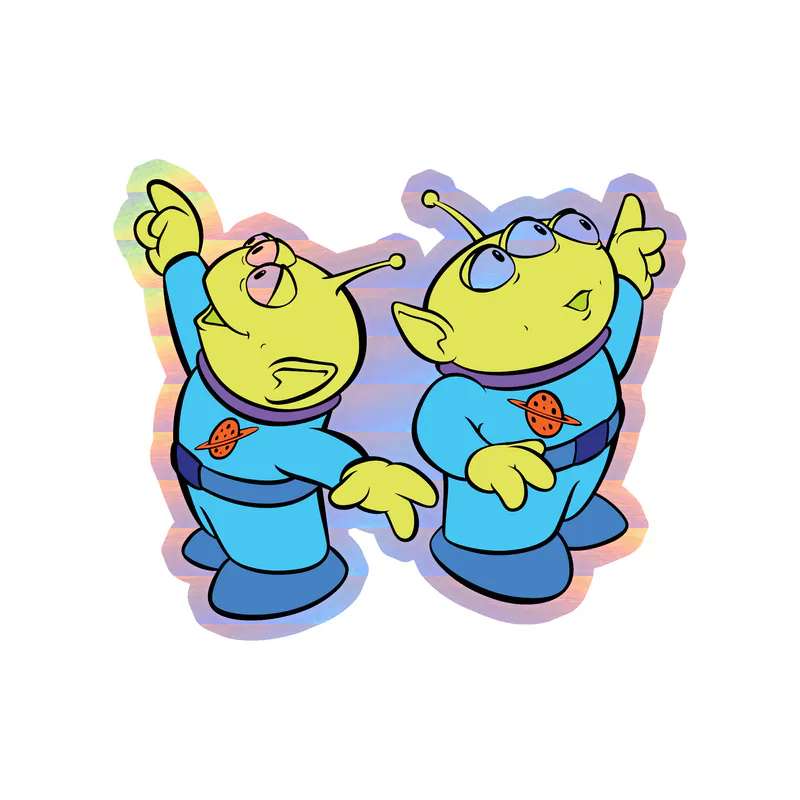 Toy Story Alien Holographic Vinyl Sticker - Custom Size