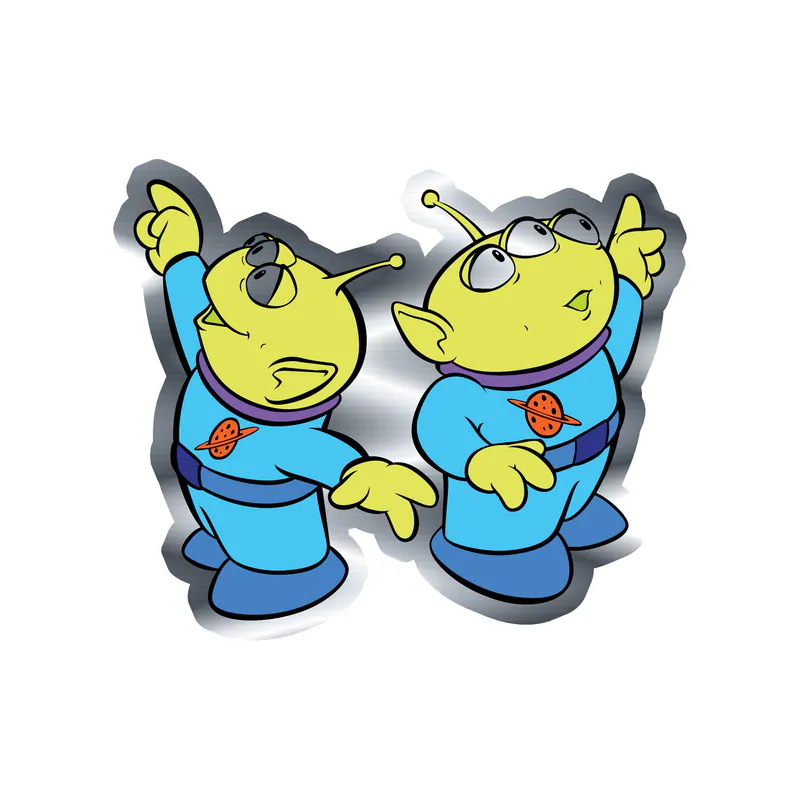 Toy Story Alien Silver Chrome Vinyl Sticker - Custom Size
