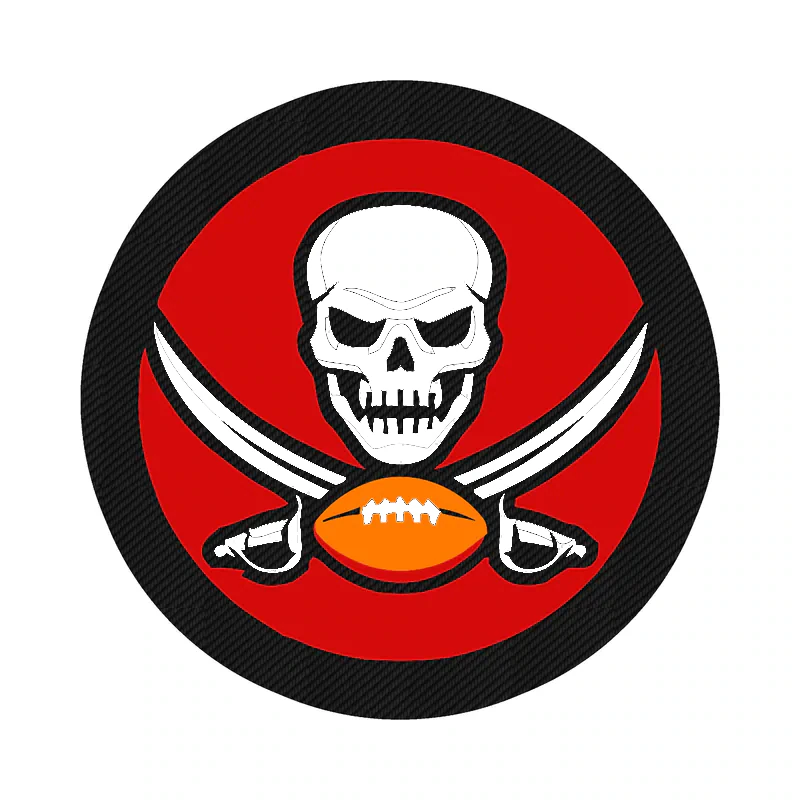 Tampa Bay Buccaneers - Skull Circle - Carbon Fiber Vinyl Sticker - Custom Size