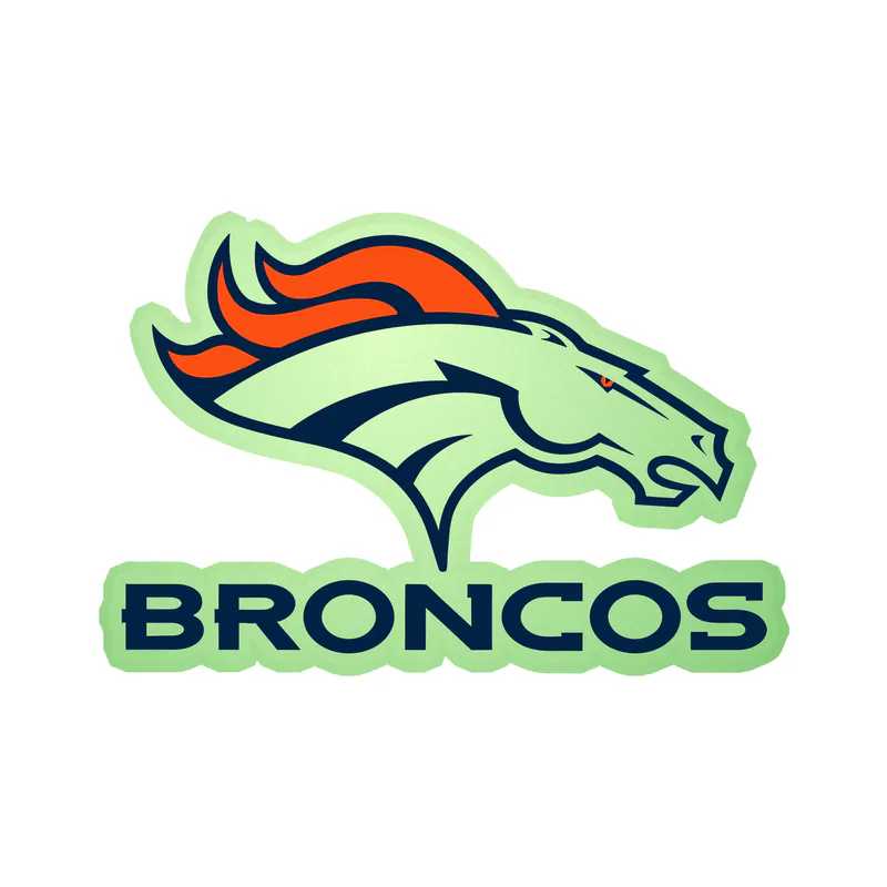 Denver Broncos - Image 1 - Glow in the Dark Vinyl Sticker - Custom Size
