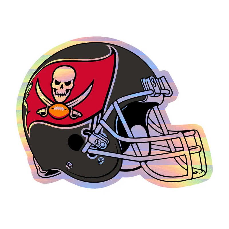Tampa Bay Buccaneers - Dark Helmet - Holographic Vinyl Sticker - Custom Size