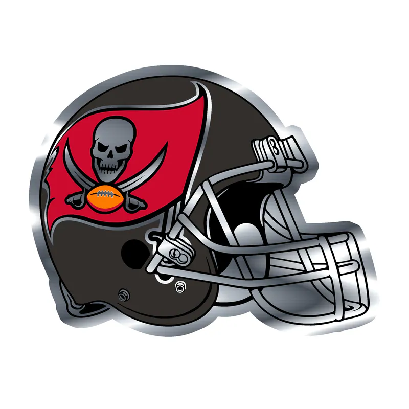 Tampa Bay Buccaneers - Dark Helmet - Silver Chrome Vinyl Sticker - Custom Size
