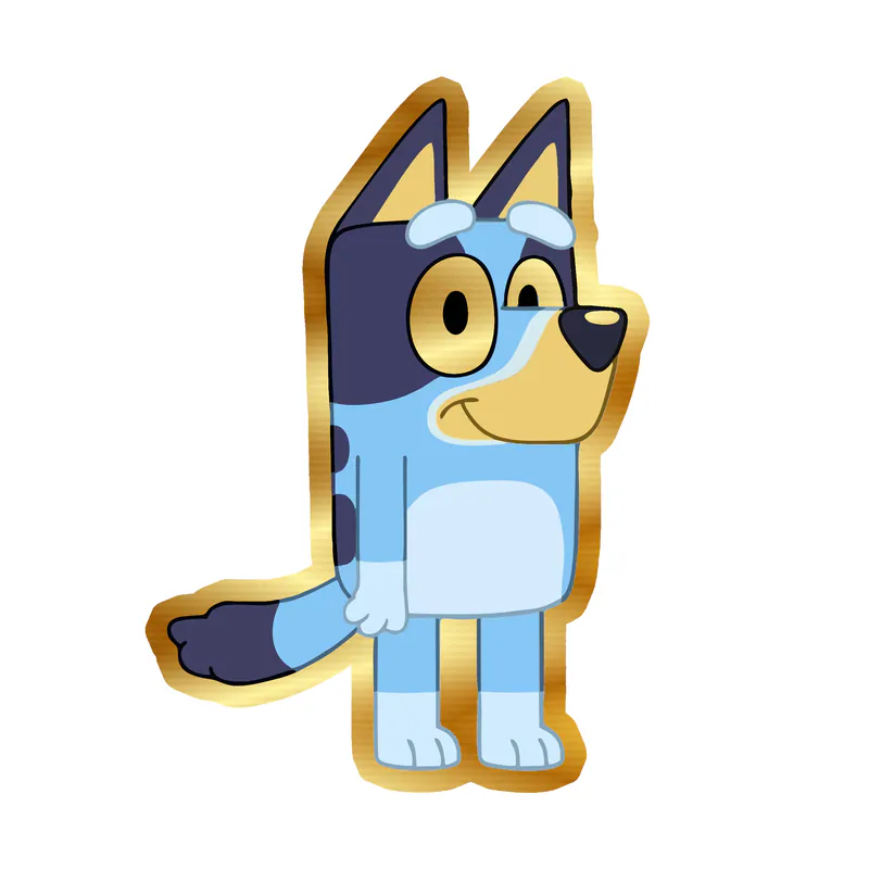 Bluey - Gold Chrome Vinyl Sticker - Custom Size
