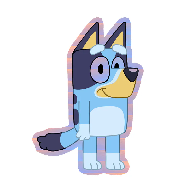 Bluey - Holographic Vinyl Sticker - Custom Size